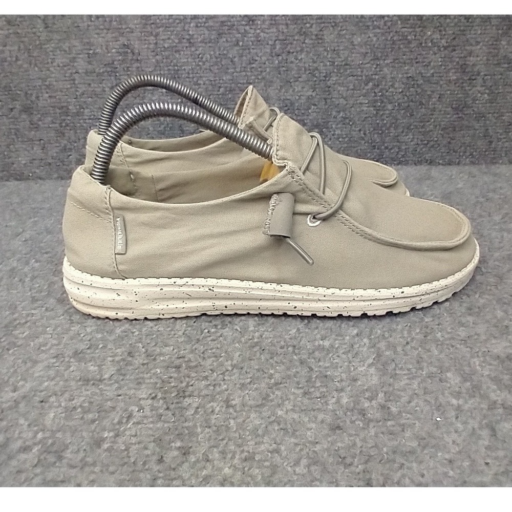Hey Dude Wendy Loafers Women Size 8 Grey Canvas Slip On Shoes 121413000